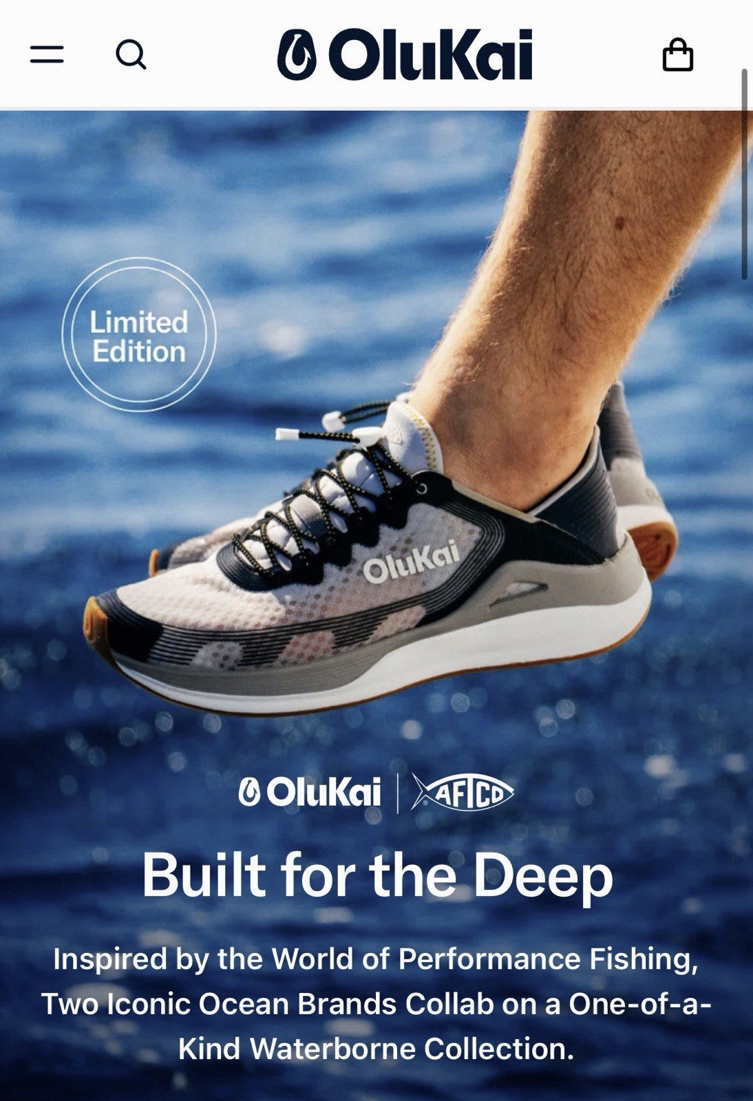 RARE Olukai x AFTCO Ahi Performance Marine Shoes Men 11.5 / Limited Edition Only