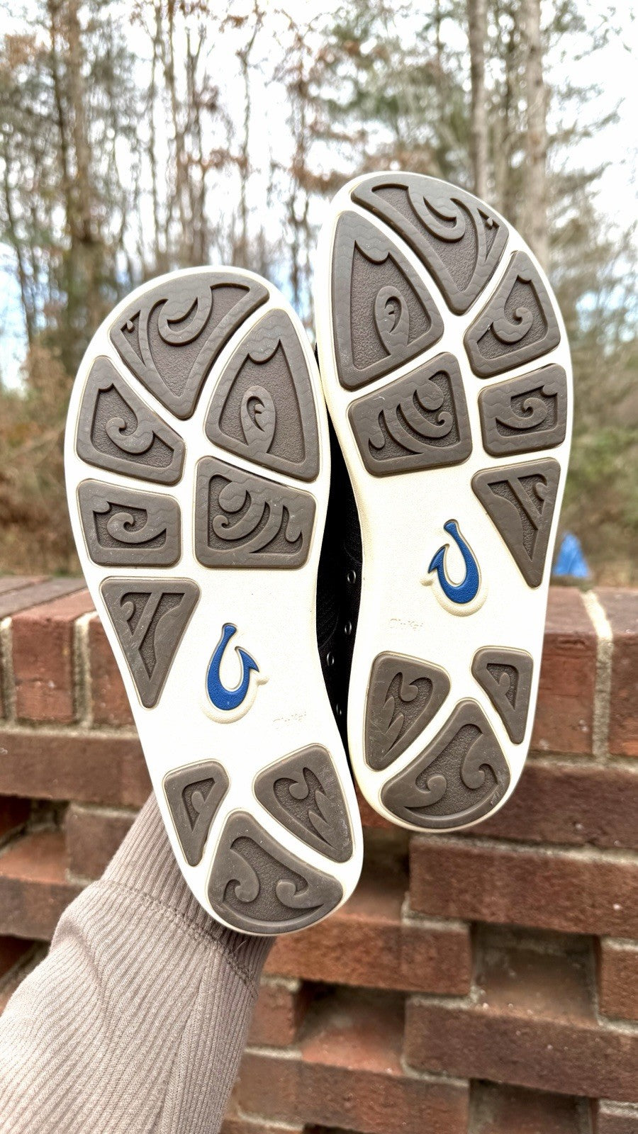 Olukai Mens Nohea Moku Slip On Black/White Logo Size 8.5 M (New/$120 Retail)
