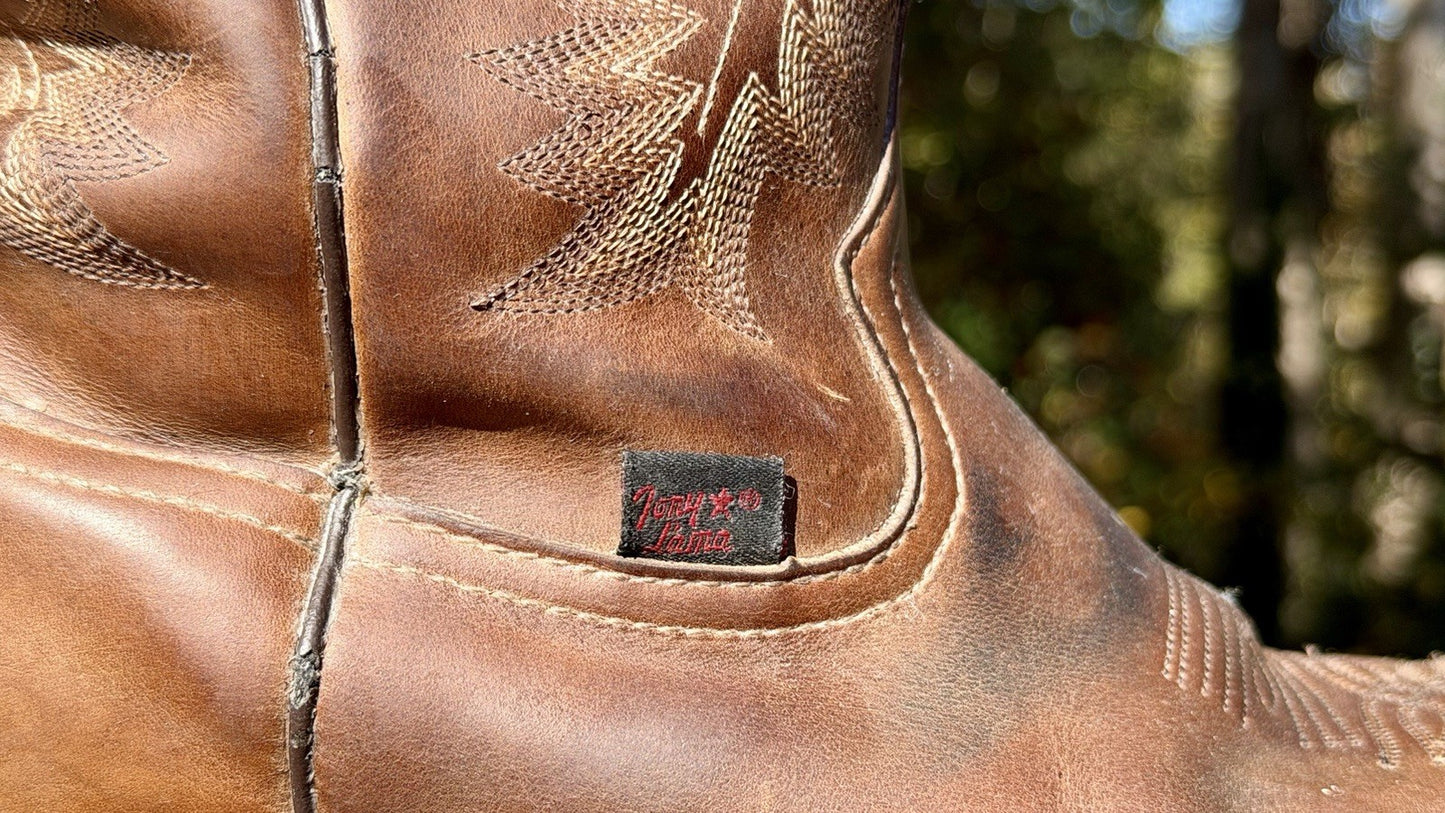 Tony Lama TLX Men's Waterproof Work Boots 9 D Brown Round Toe Style TW1012