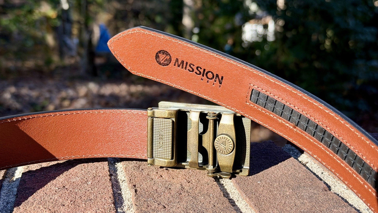 New Mission Belt Sz S Cowboy 40MM Buckle w/REINFORCED FULL GRAIN LEATHER BELT
