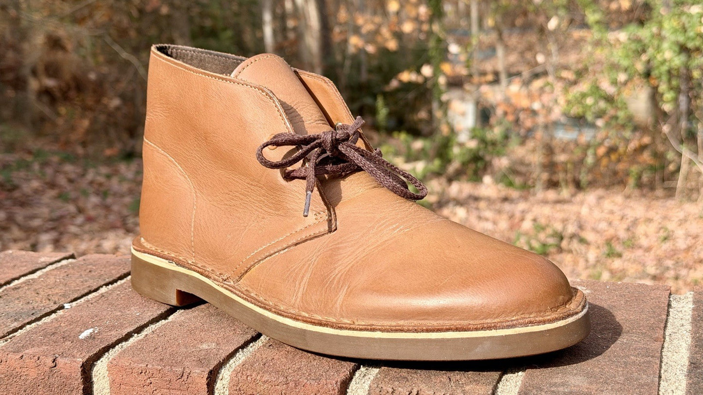 Clarks Mens Bushacre Ankle Chukka Boots Brown Round Toe Lace Up 9.5 M