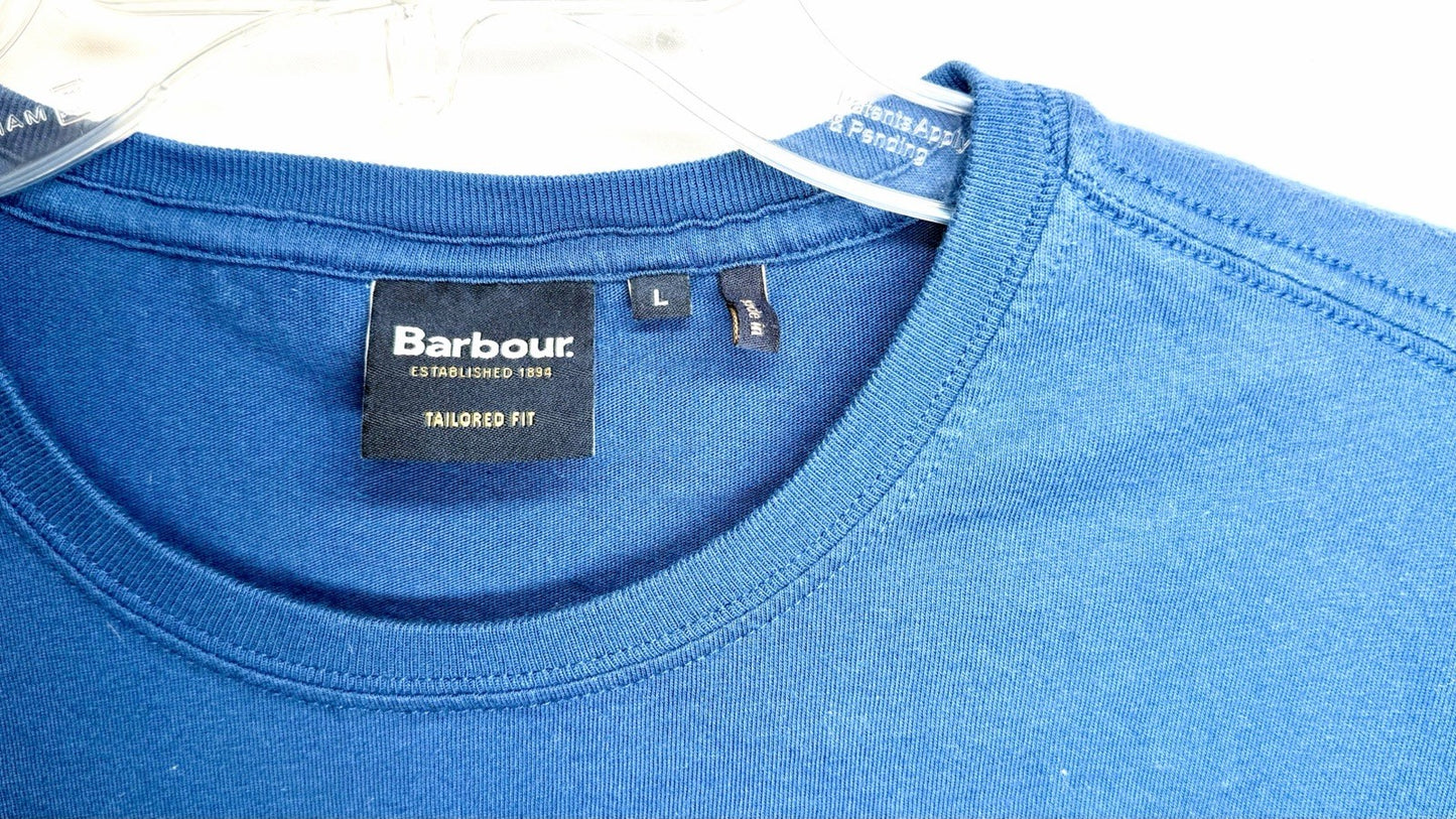 BARBOUR T-Shirt Fish Fly Tee /  Estate Blue / Men’s Size Large