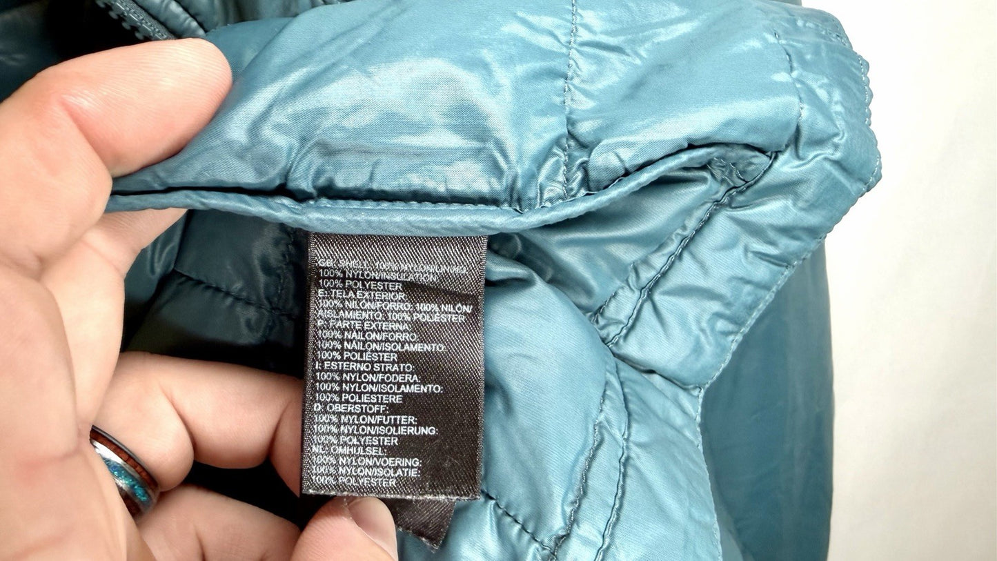 Men’s The North Face Thermoball Full Zip Long Sleeve Quilted Puff Green Jacket S