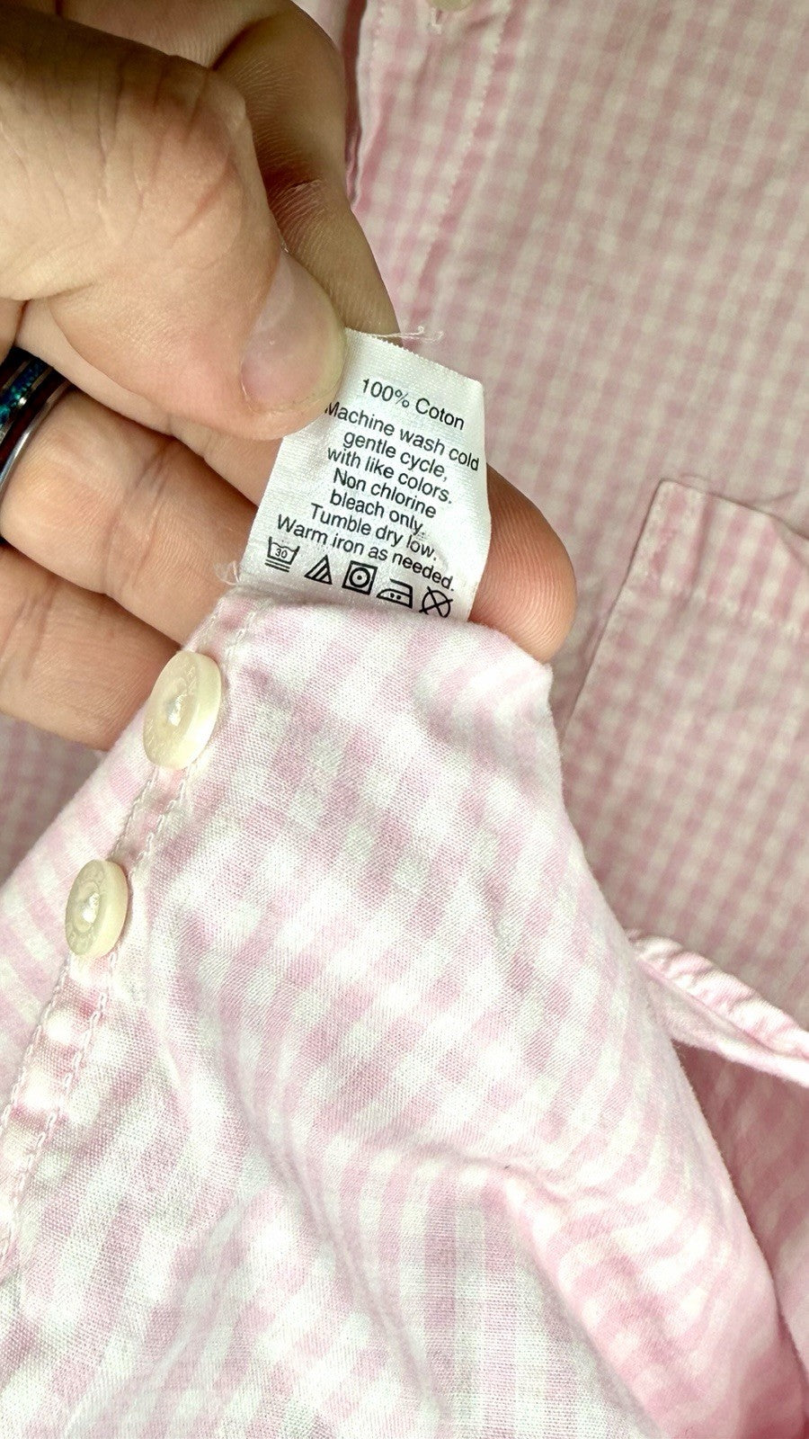 J Crew Button Up Long Sleeve Dress Shirt Pink Plaid Size Medium