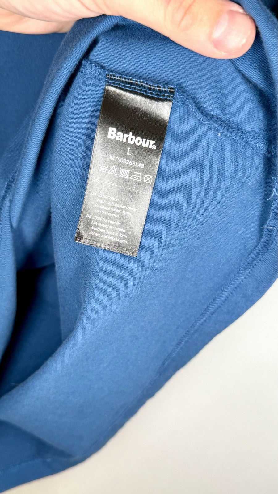 BARBOUR T-Shirt Fish Fly Tee /  Estate Blue / Men’s Size Large