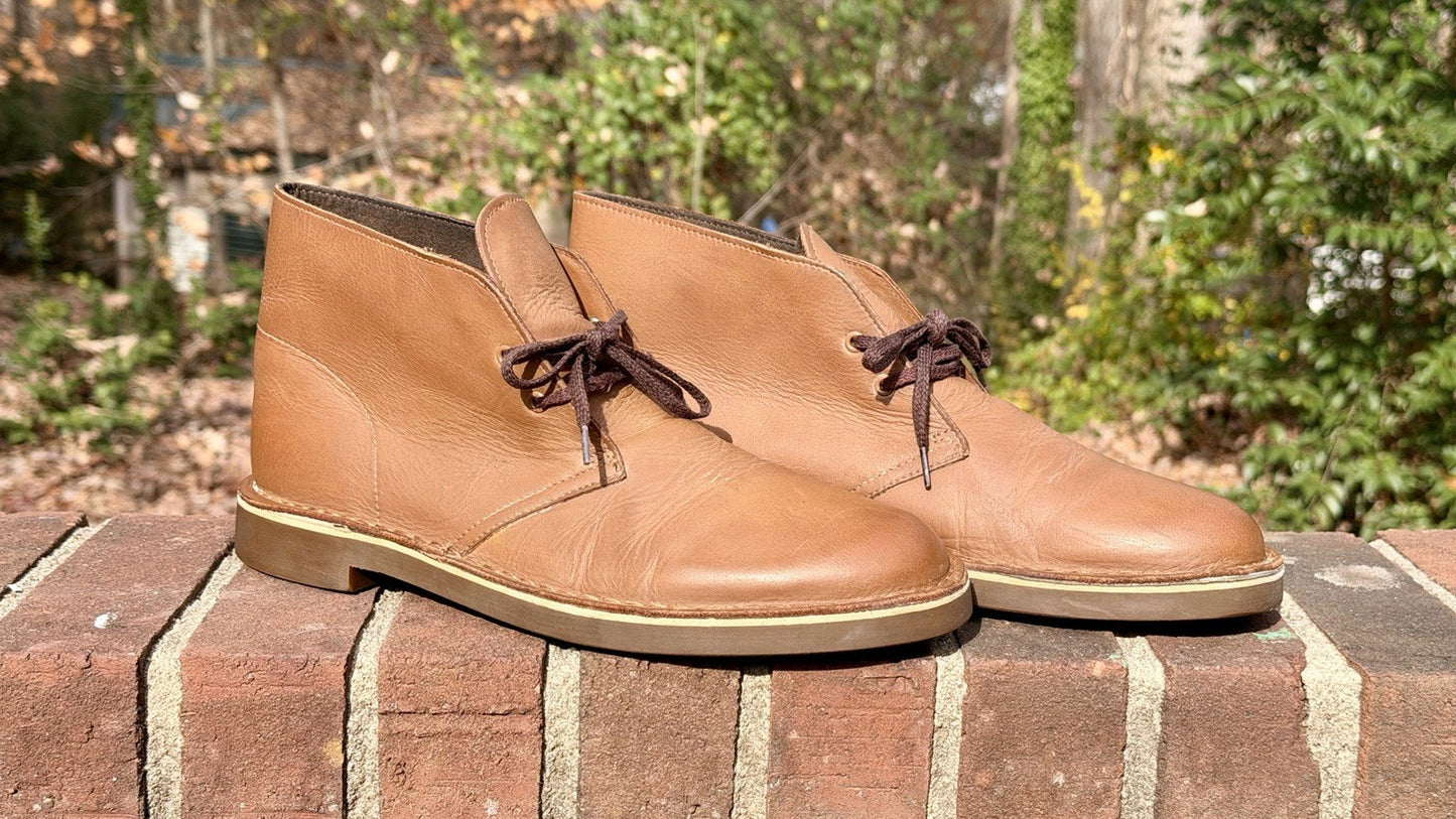 Clarks Mens Bushacre Ankle Chukka Boots Brown Round Toe Lace Up 9.5 M