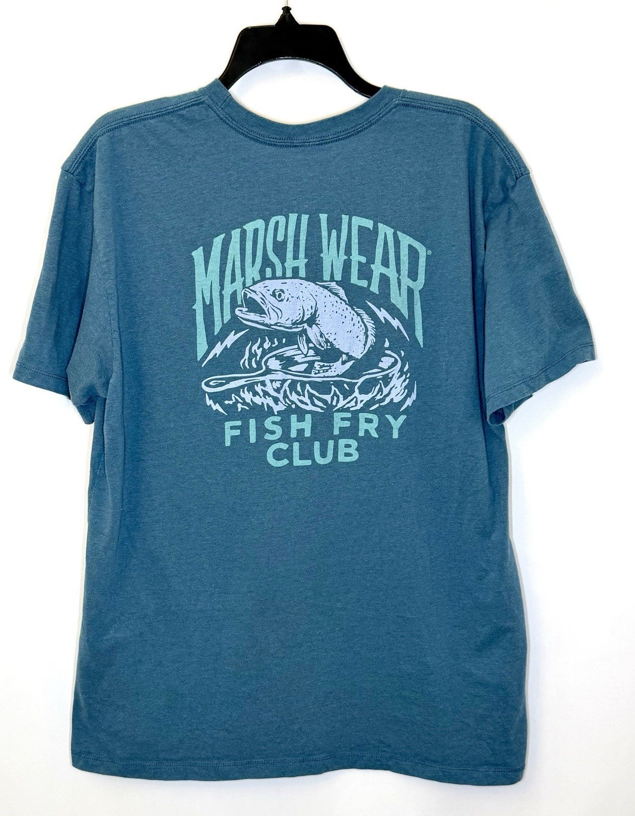 Marsh Wear Fish Fry Short Sleeve Graphic Tee / Men’s Large / Indigo Heather