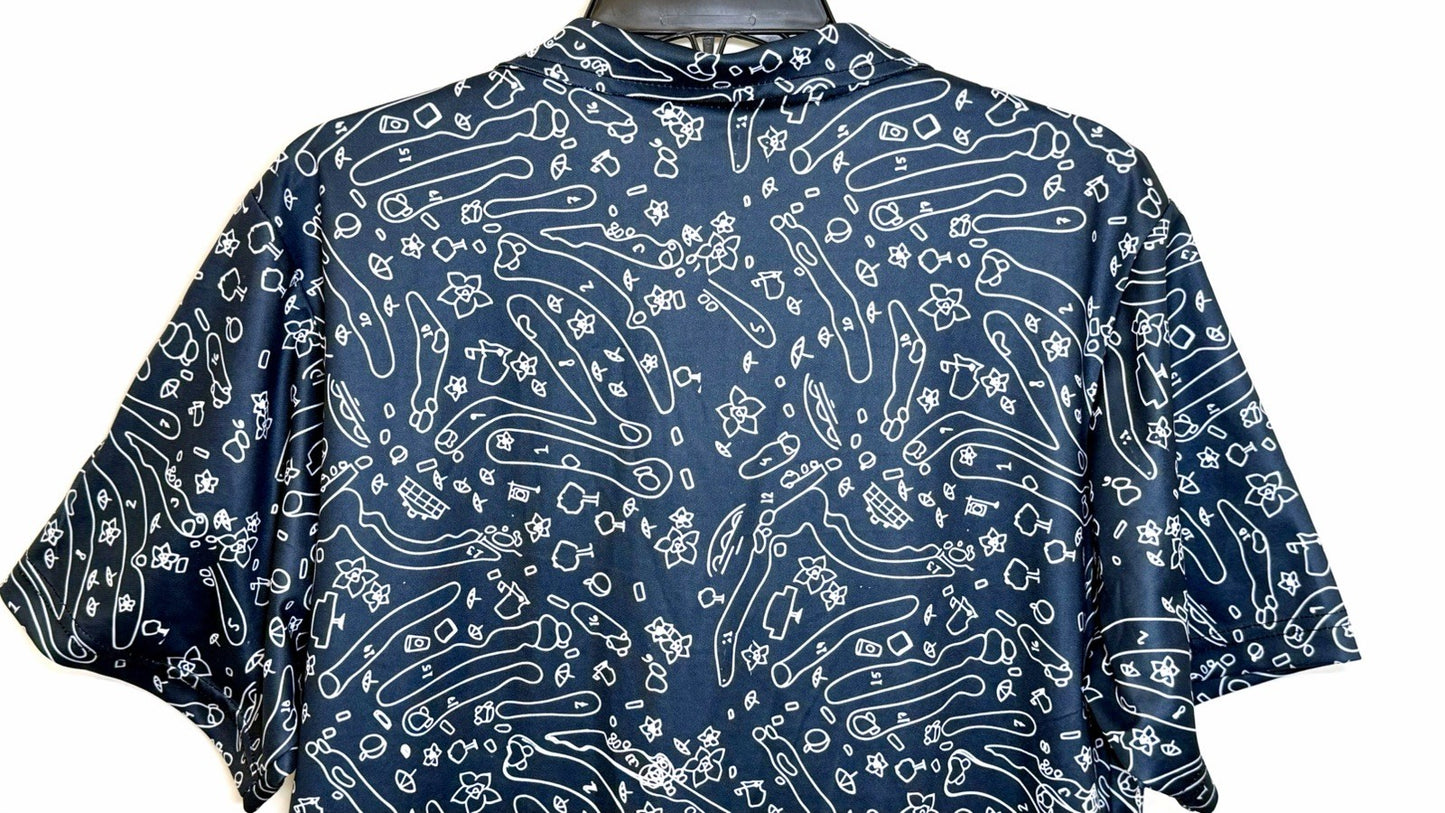 Masters Golf Polo Shirt Augusta National Golf Course Print GarmentOne Mens Med