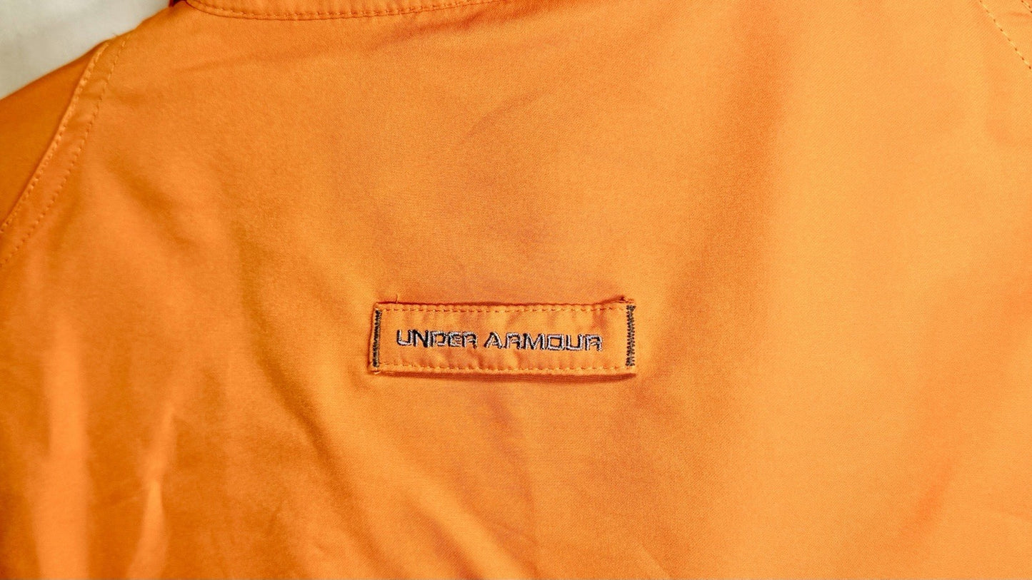 Under Armour Men’s Heat Gear LS Button Down Shirt  Sz Large Vented Neon Orange