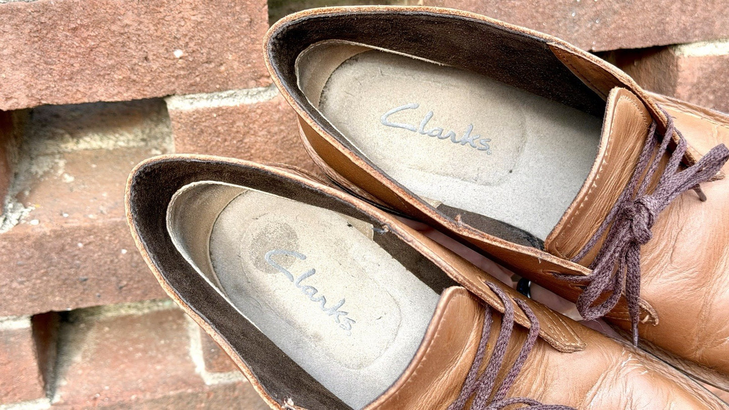Clarks Mens Bushacre Ankle Chukka Boots Brown Round Toe Lace Up 9.5 M