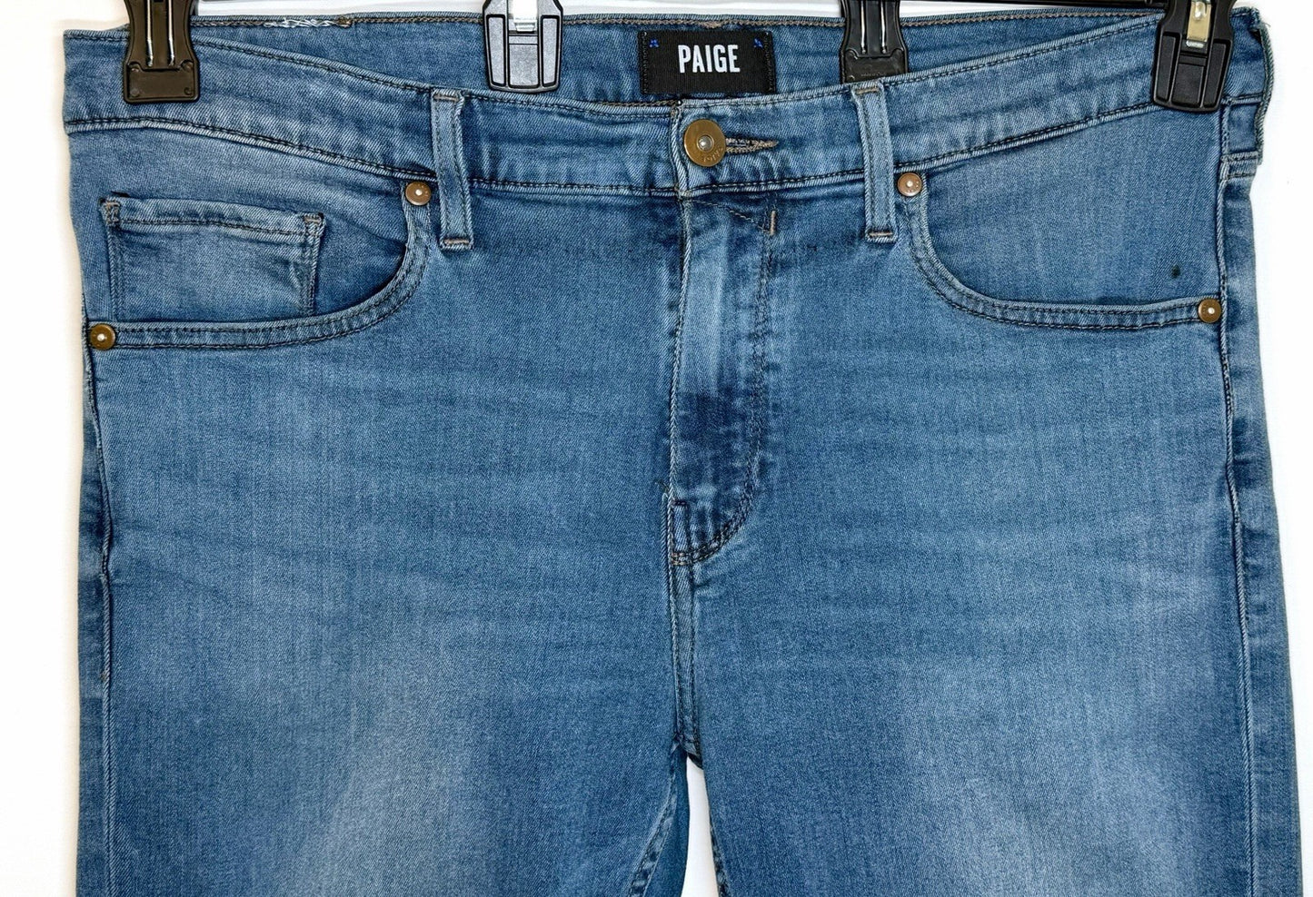 Paige Federal Jeans / Mens Size 34x30 / Blue Denim Stretch Slim Straight Leg