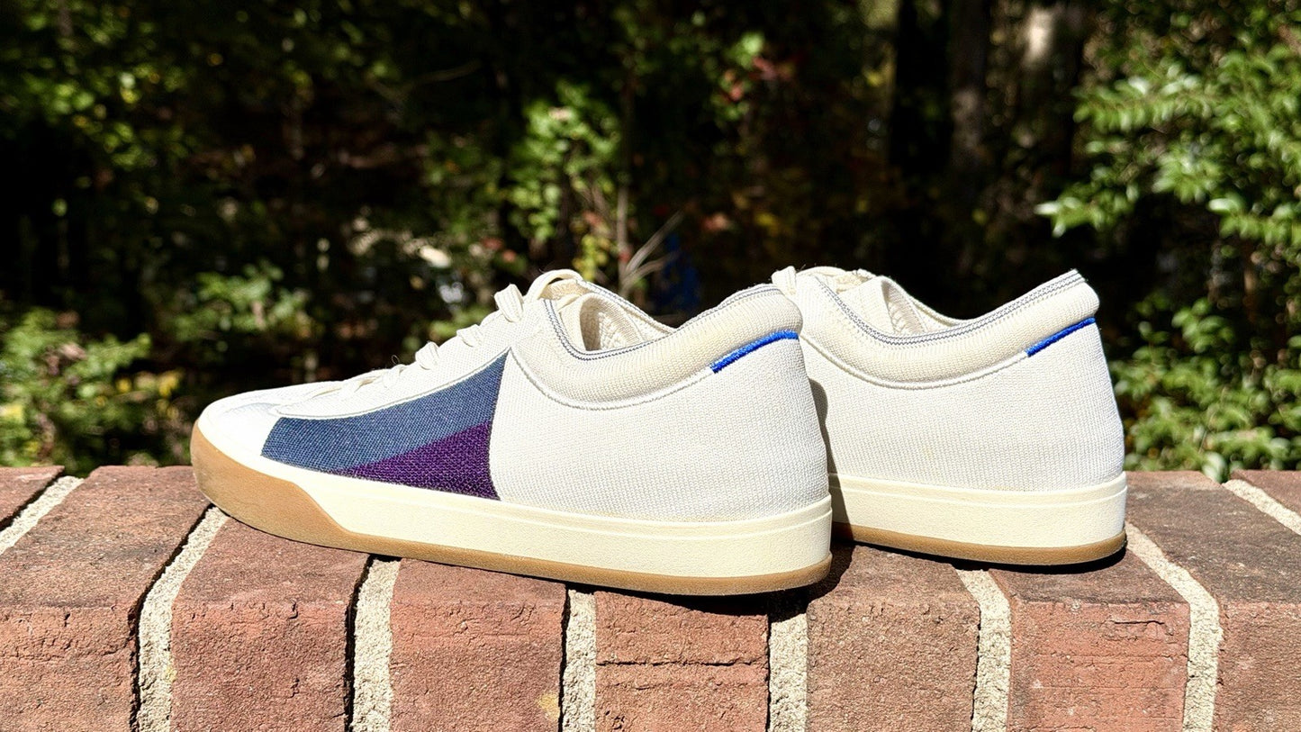 Rothy’s BlackBerry Block Lace Ups Lace Up Sneakers Off-White Blue Purple Size 10