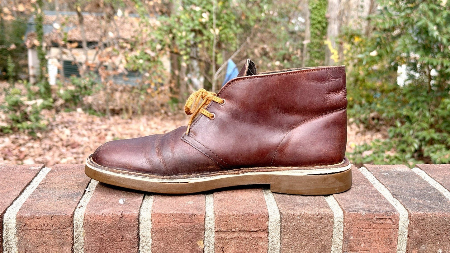 Clarks Originals Men's Brown Leather Gum Sole Desert Boots Shoes US 10.5 M Ankle