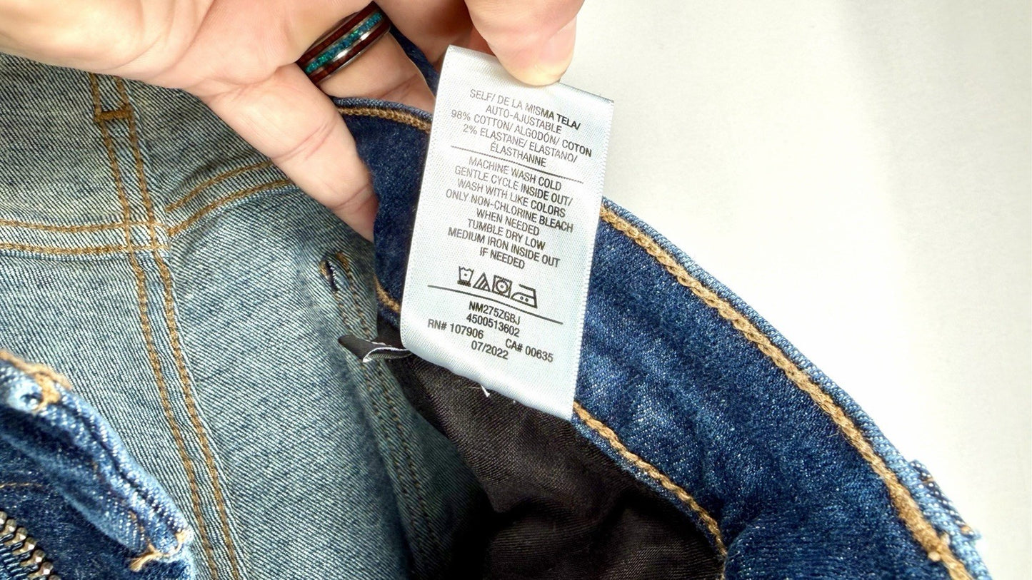 Hudson Blake 33" Slim Fit Tapered Leg Men's Denim Jeans / Dark Blue Wash / 33x30