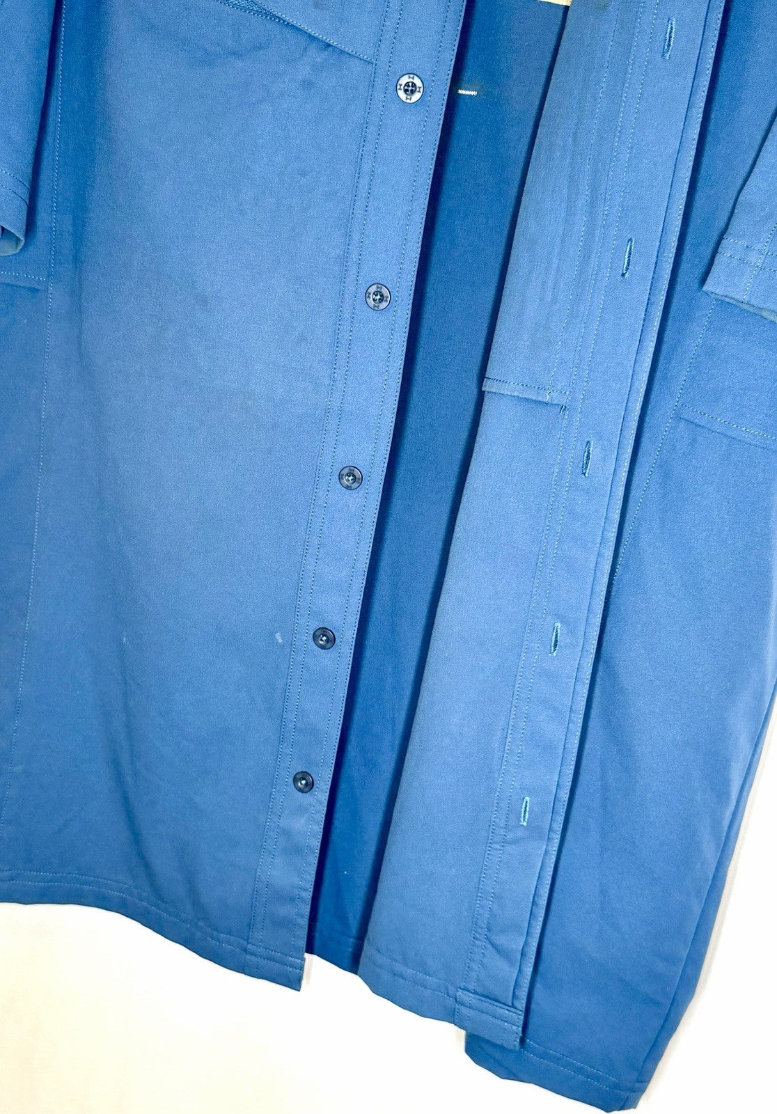 Under Armour Shirt Mens Large Blue HeatGear Short Sleeve Button Down Outdoors