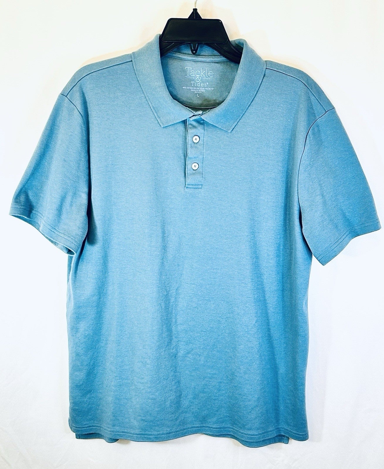 TACKLE & TIDES Mens Ribbed Collar S/S Polo Shirt / Royal Blue / Men’s Large