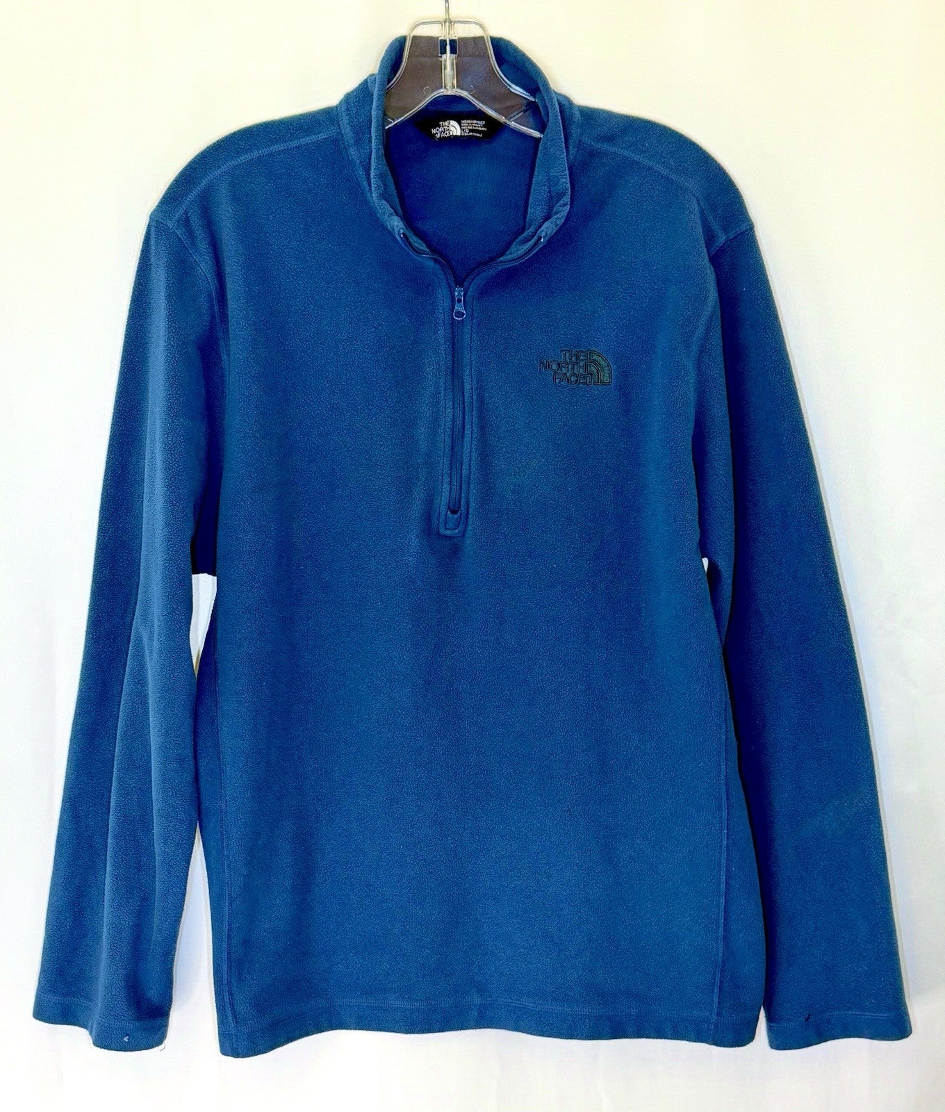 The North Face Men's Large Fleece Blue Long Sleeve Pullover Half Zip
