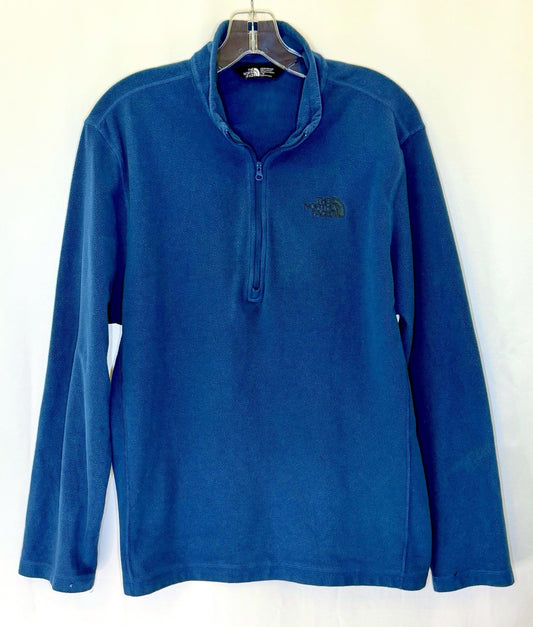 The North Face Men's Large Fleece Blue Long Sleeve Pullover Half Zip