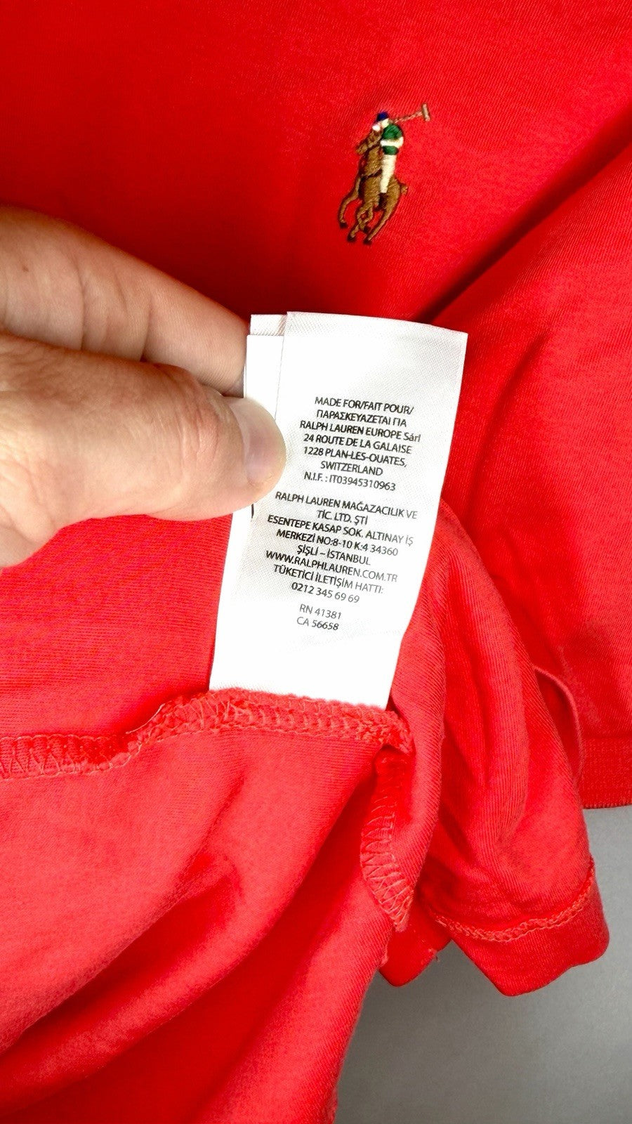 Polo Ralph Lauren Red Short Sleeve Polo Shirt Blue Pony Men's Large Performance