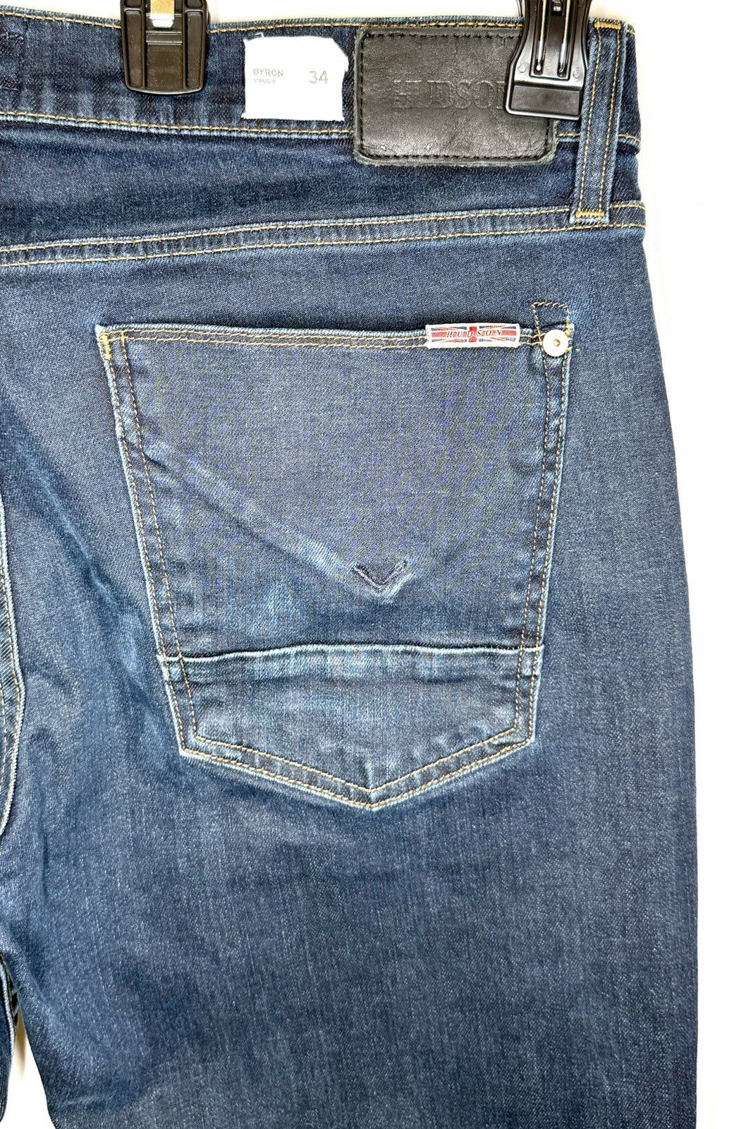 Hudson Byron 34” Straight Blue Jeans / Men’s Size 34x34 / Stretch Zip 5 Pocket