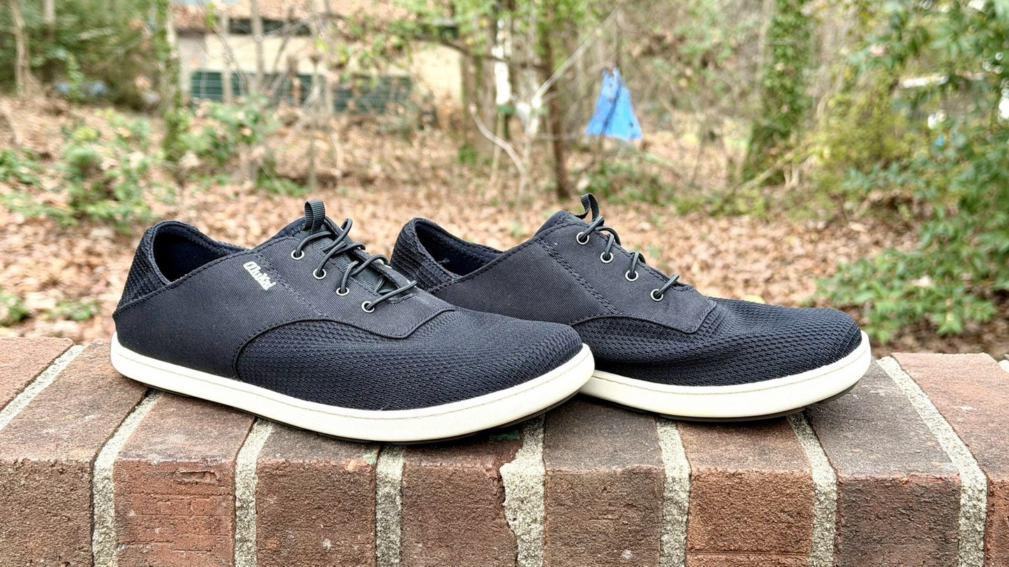 Olukai Mens Nohea Moku Slip On Black/White Logo Size 8.5 M (New/$120 Retail)