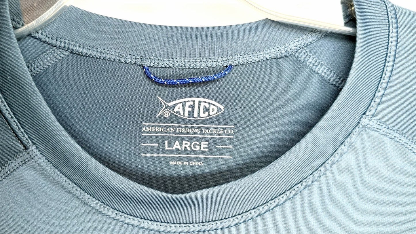 AFTCO Samurai 2 Sun Protection Long Sleeve Shirt / Corsair Heather / Men’s Large