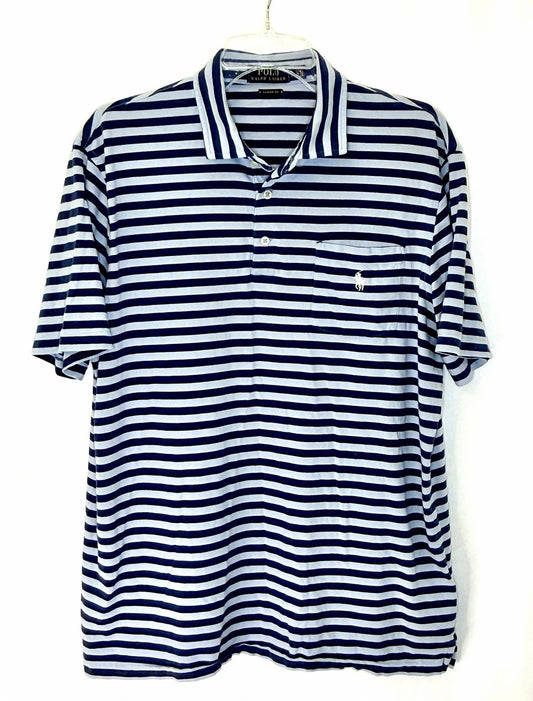 Ralph Lauren RLX Polo Golf Shirt Men’s Large Performance Striped Wicking Striped