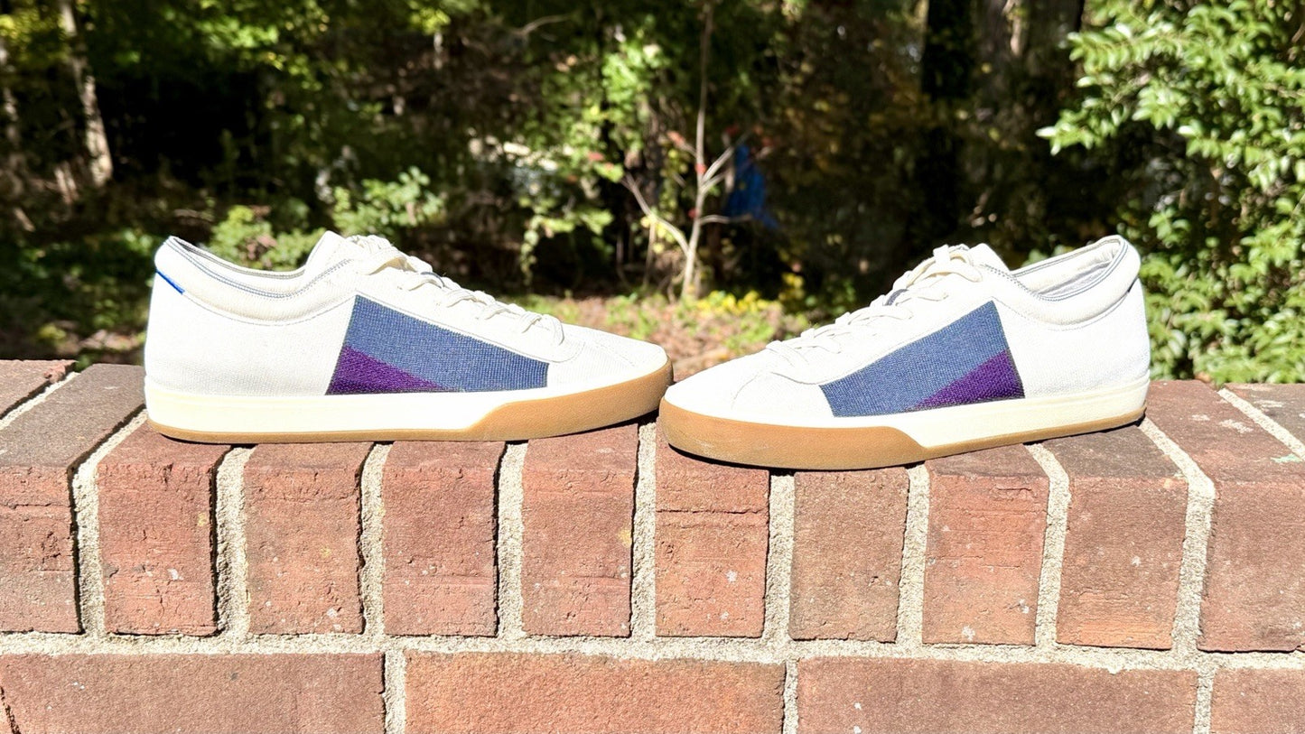Rothy’s BlackBerry Block Lace Ups Lace Up Sneakers Off-White Blue Purple Size 10