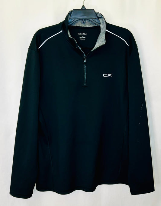 Calvin Klein form fitting 1/4" Zip Jacket Pullover Mock Neck Wind Breaker Size L