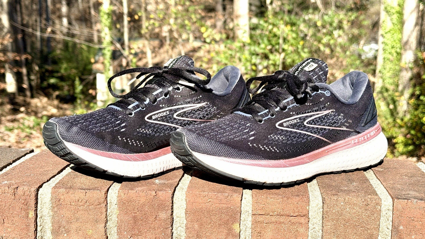 Brooks Women's Glycerin 19 Black Pink Running Shoe Sneaker Size 9 B Medium