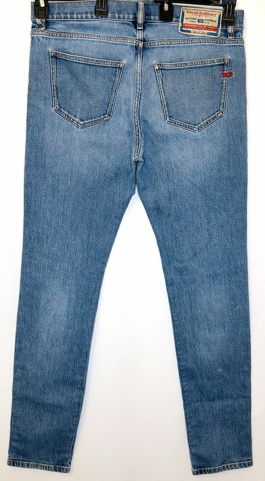 Diesel Jeans Distressed 2019 D-Strukt Mens 34x32 Slim Blue Cotton Blend Denim