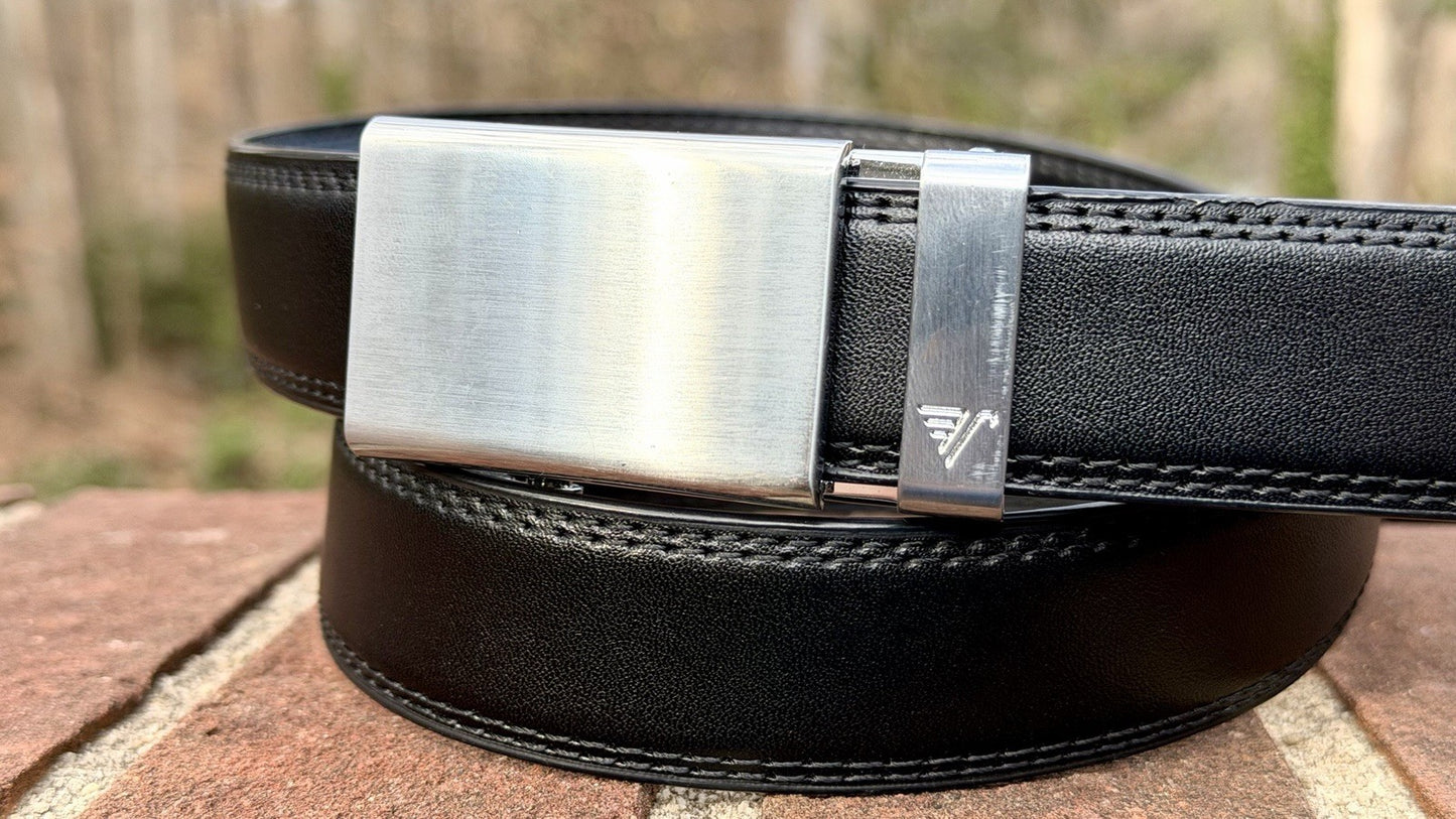 Mission Belt TWENTYFOUR 35MM / Size M / Silver Buckle With Black Leather Band