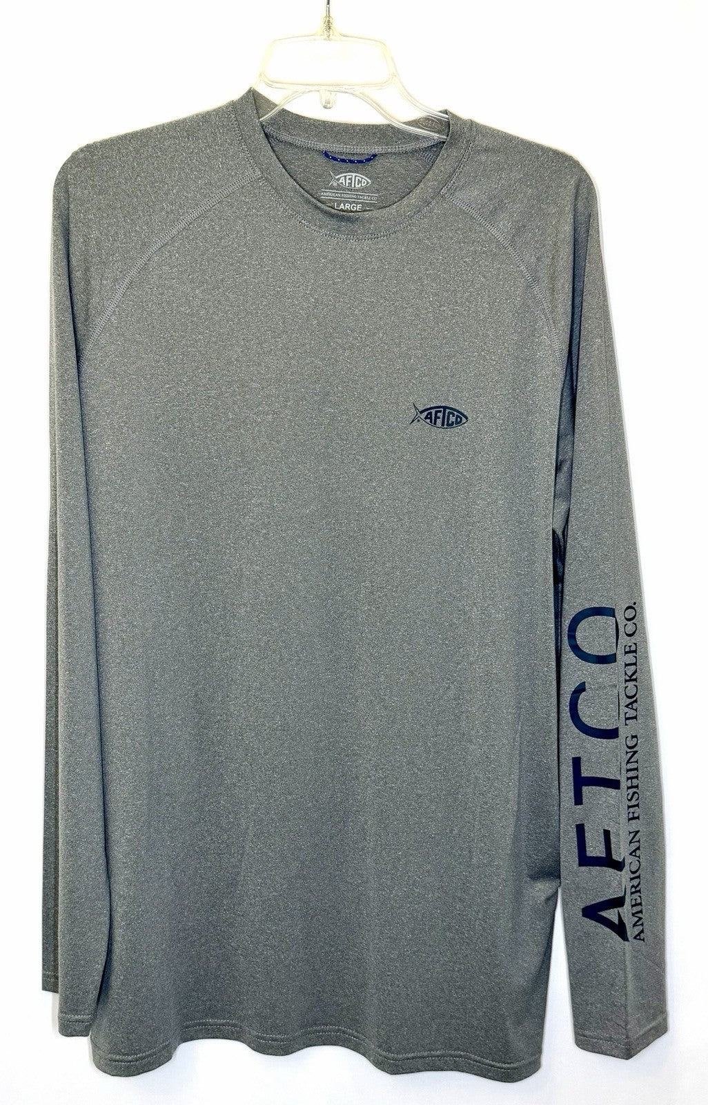 AFTCO Samurai Sun Protection Long Sleeve Shirt / Steel Heather / Men’s Large