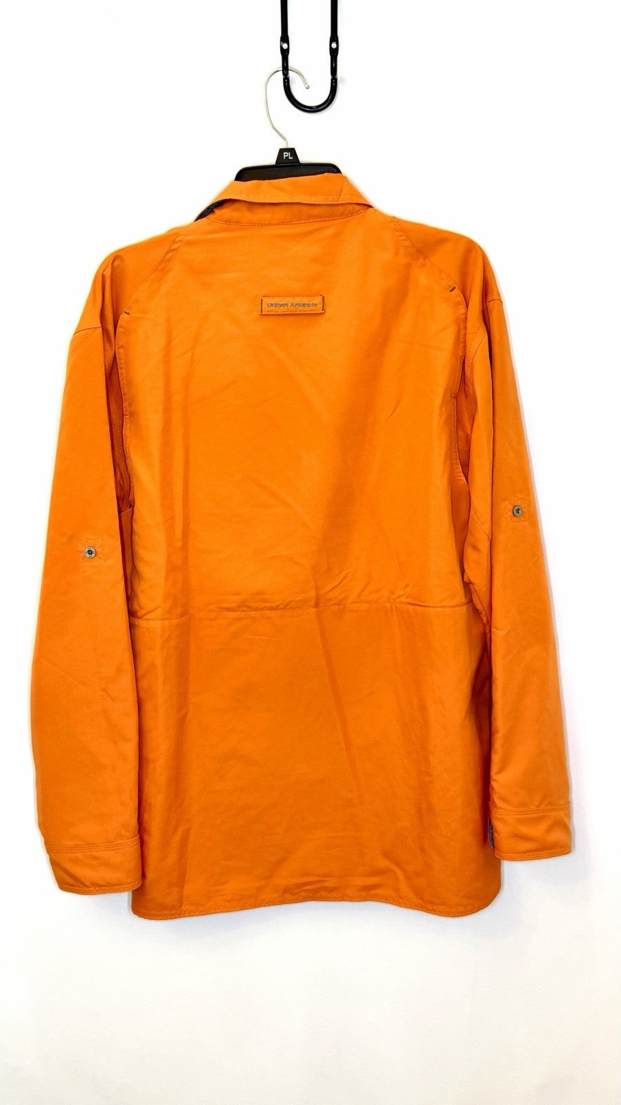 Under Armour Men’s Heat Gear LS Button Down Shirt  Sz Large Vented Neon Orange