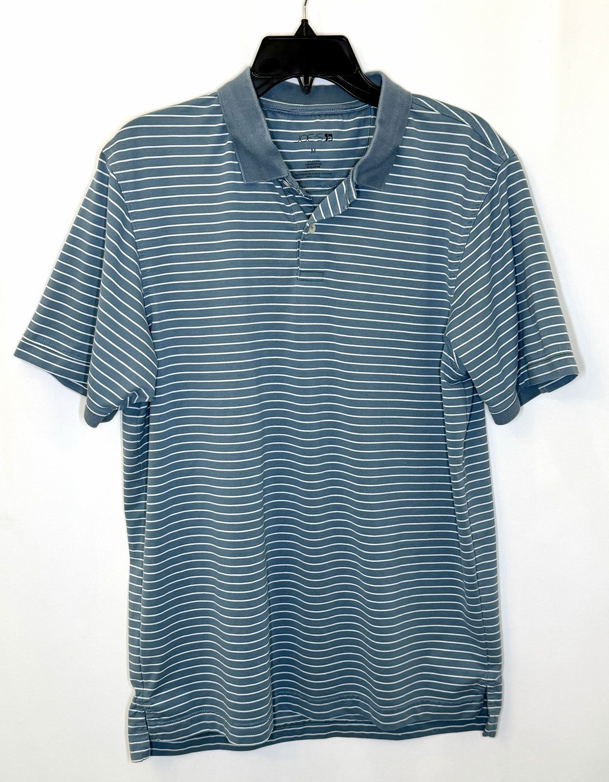 JOE'S JEANS Men's Medium Grey Heather Short Sleeve Stripped Polo Stretch