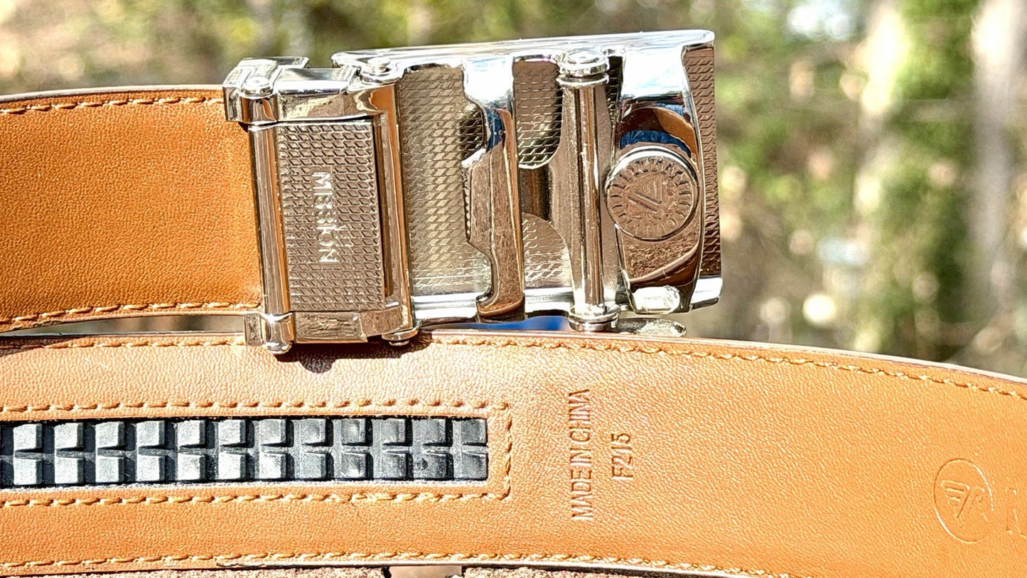 Mission Belt TWENTYFOUR 35MM / Size M / Silver Buckle With Brown Leather Band