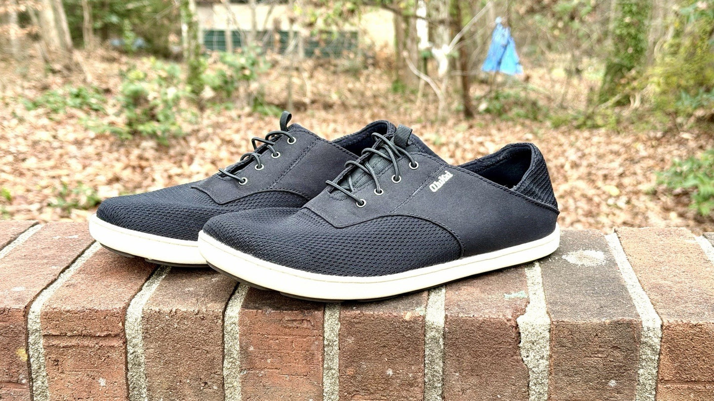 Olukai Mens Nohea Moku Slip On Black/White Logo Size 8.5 M (New/$120 Retail)