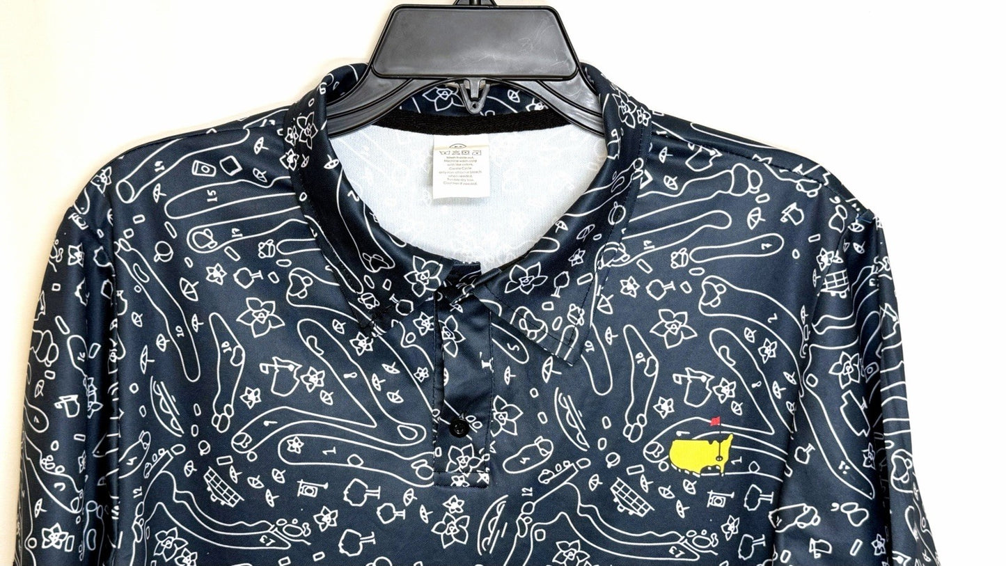 Masters Golf Polo Shirt Augusta National Golf Course Print GarmentOne Mens Med