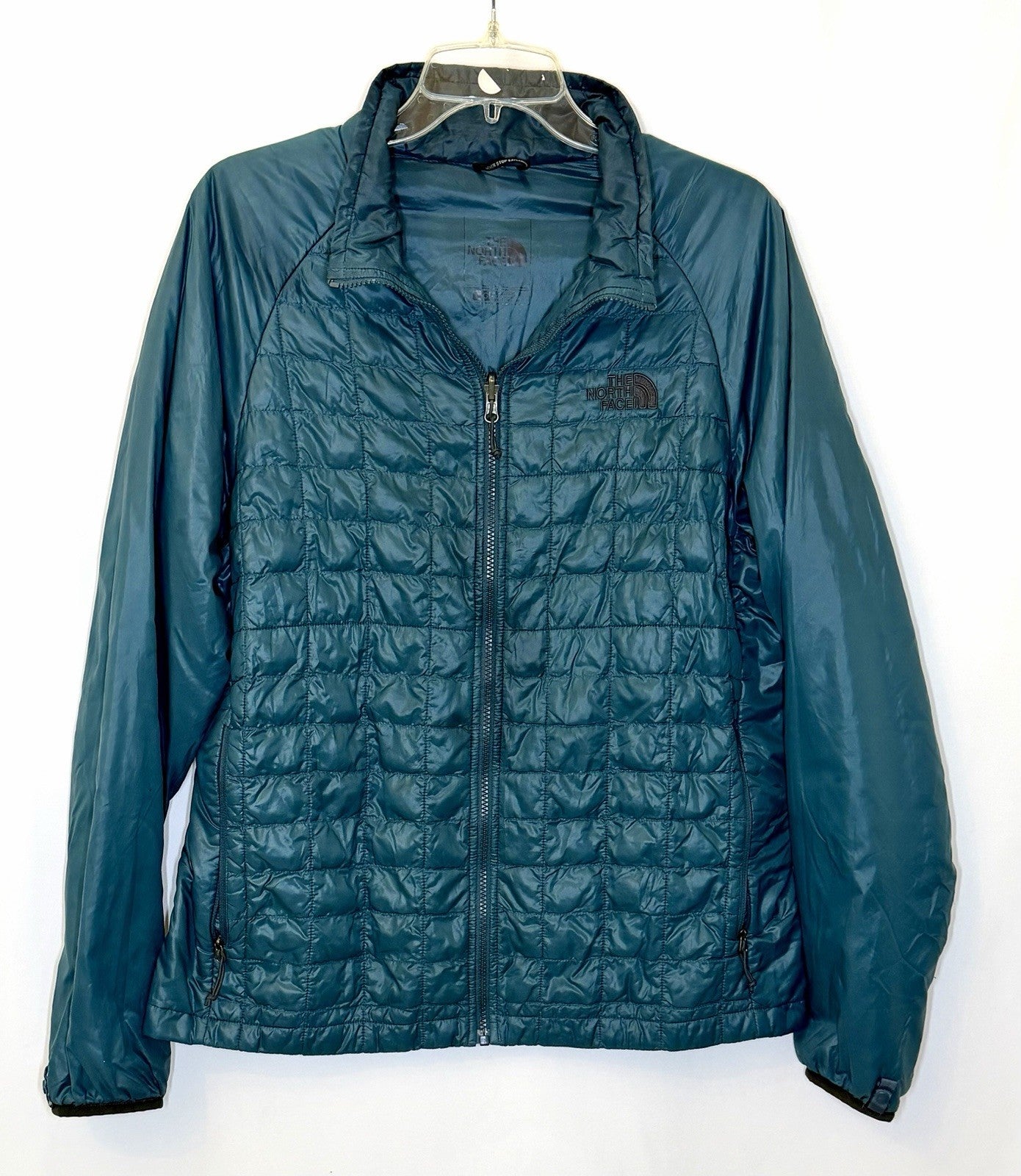 Men’s The North Face Thermoball Full Zip Long Sleeve Quilted Puff Green Jacket S