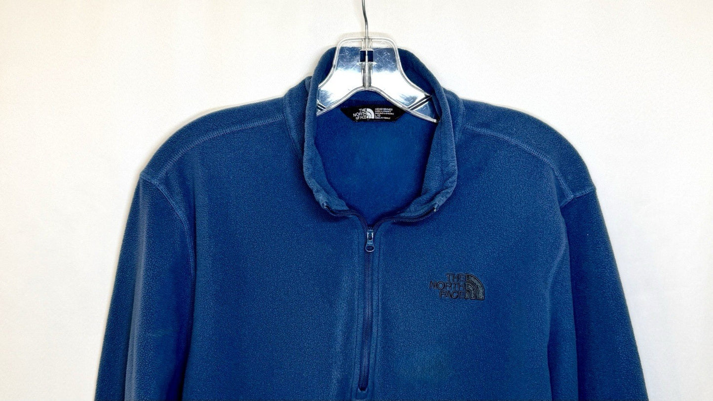 The North Face Men's Large Fleece Blue Long Sleeve Pullover Half Zip