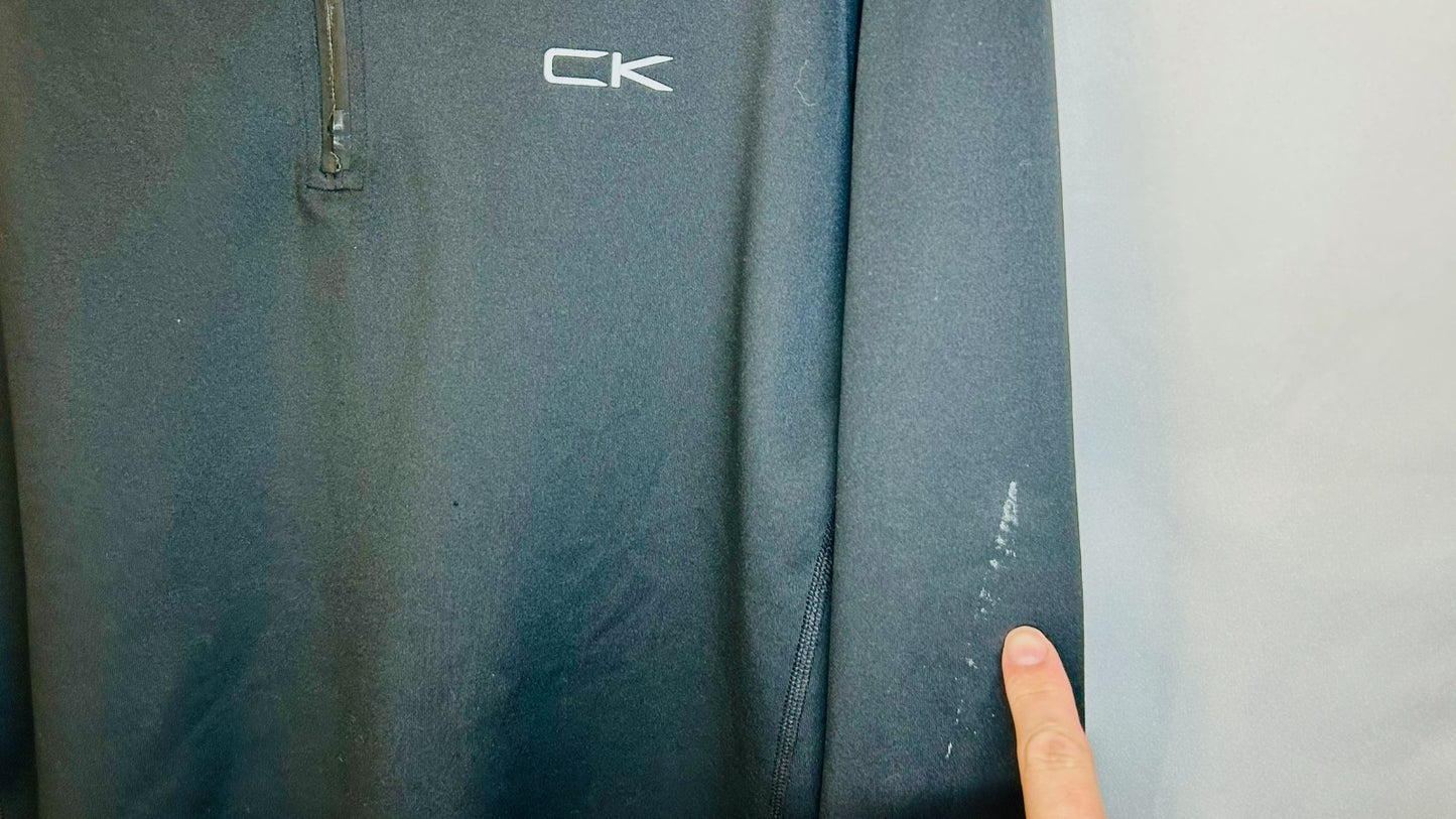 Calvin Klein form fitting 1/4" Zip Jacket Pullover Mock Neck Wind Breaker Size L