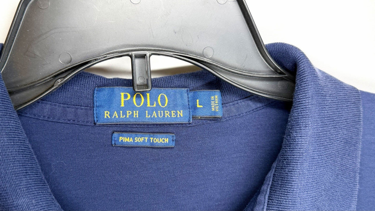 POLO RALPH LAUREN Shirt Large Blue Pima Soft Touch Multi-Color Horse