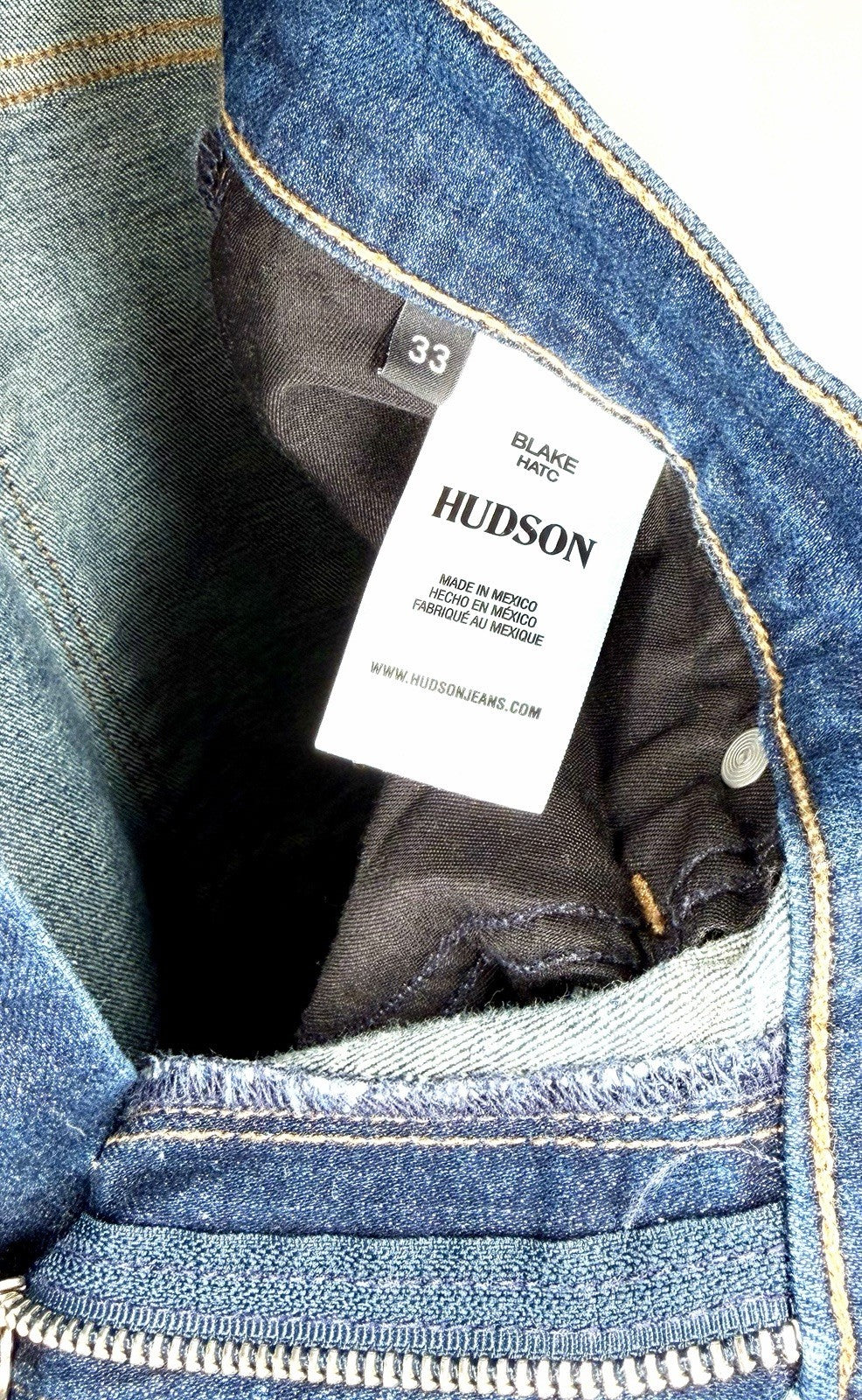Hudson Blake 33" Slim Fit Tapered Leg Men's Denim Jeans / Dark Blue Wash / 33x30