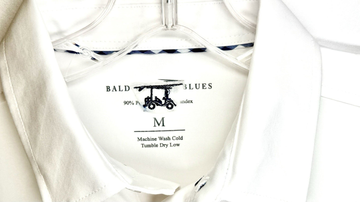 Bald Head Blues Polo Men’s Medium White The National Town Cup Golf Club Shirt