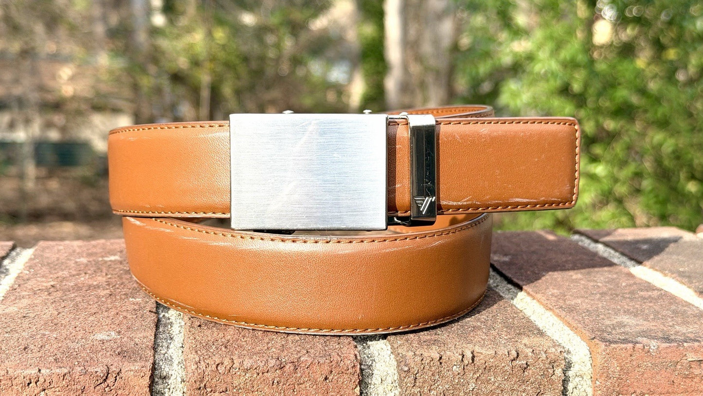 Mission Belt TWENTYFOUR 35MM / Size M / Silver Buckle With Brown Leather Band