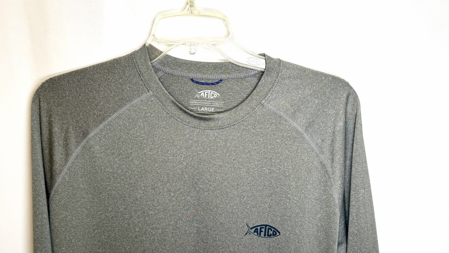 AFTCO Samurai Sun Protection Long Sleeve Shirt / Steel Heather / Men’s Large
