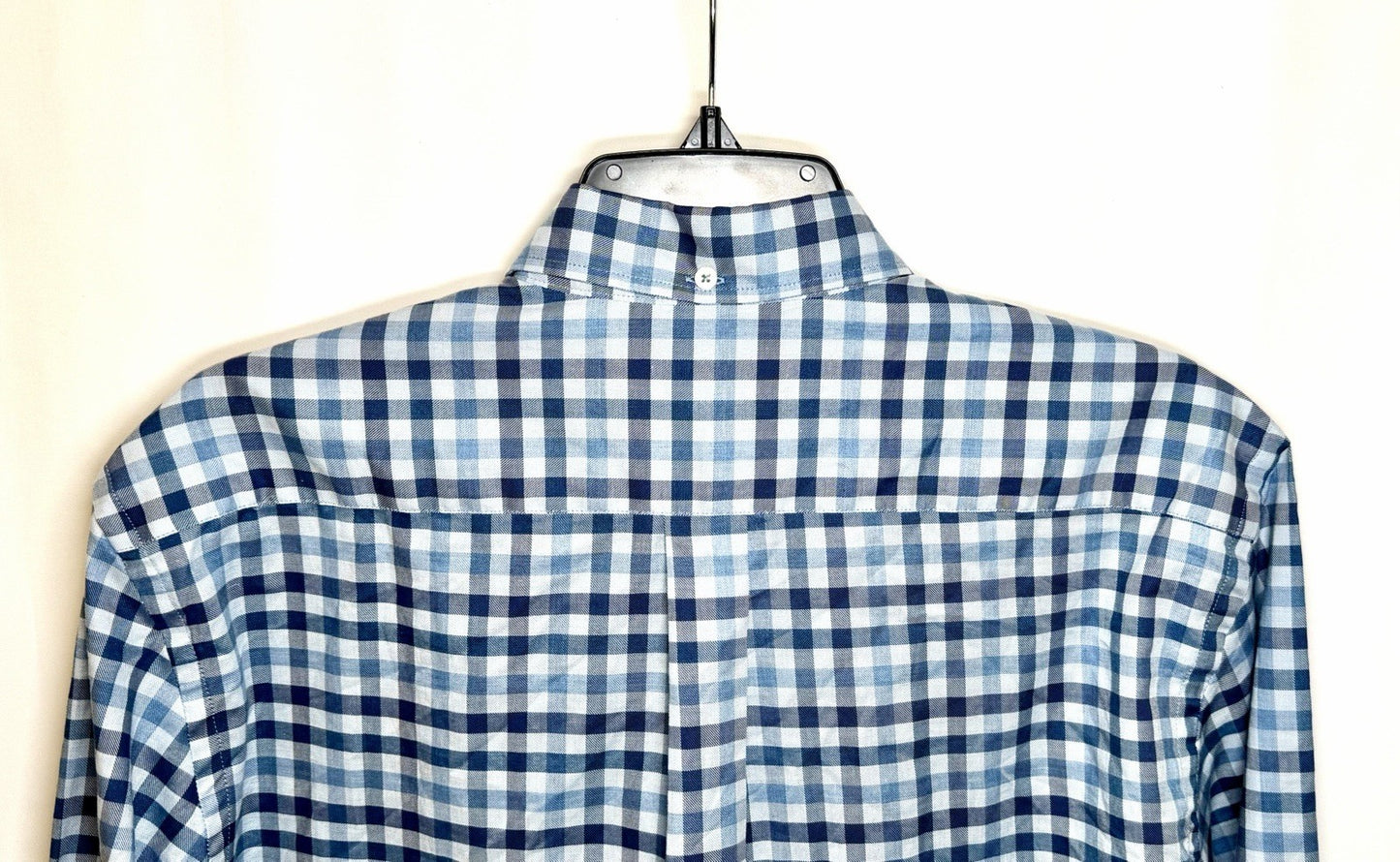 Billy Reid Men's 100% Linen Standard Cut Blue Plaid Italian Shirt Size Medium
