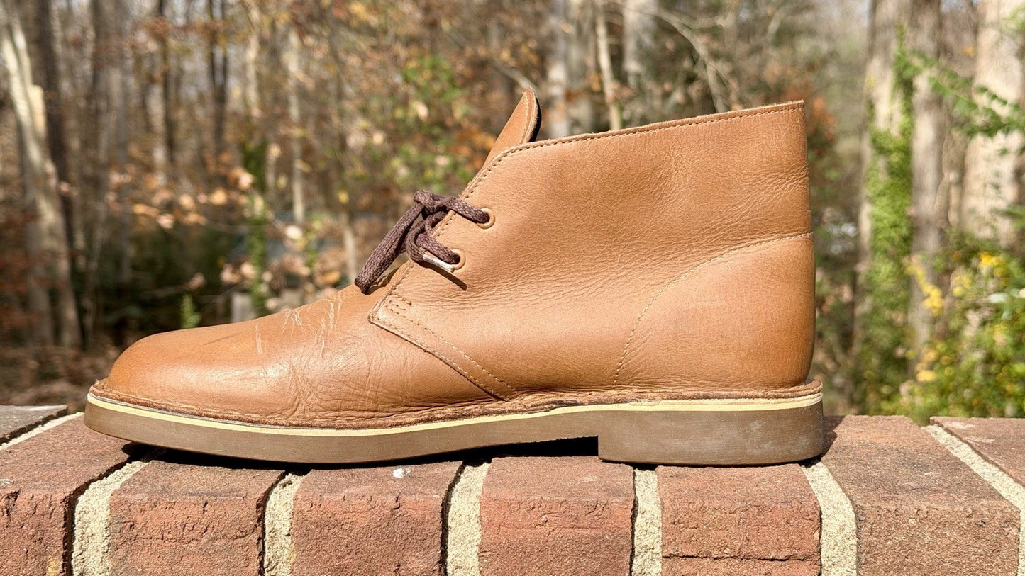 Clarks Mens Bushacre Ankle Chukka Boots Brown Round Toe Lace Up 9.5 M