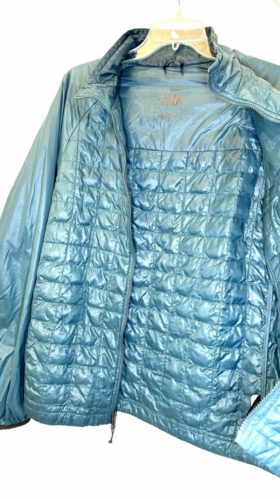 Men’s The North Face Thermoball Full Zip Long Sleeve Quilted Puff Green Jacket S