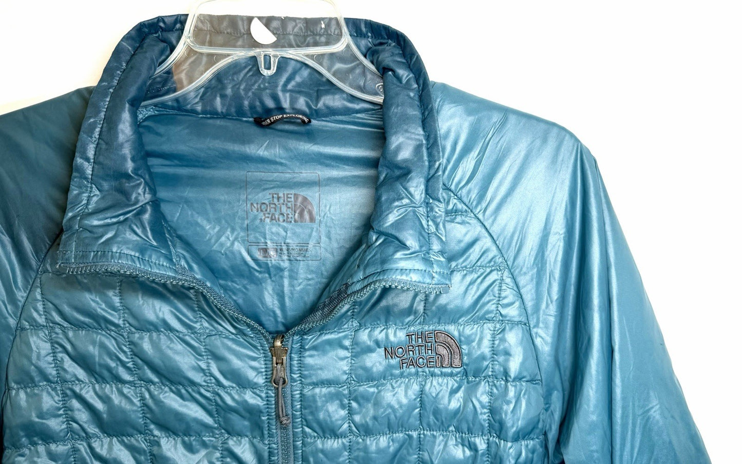Men’s The North Face Thermoball Full Zip Long Sleeve Quilted Puff Green Jacket S